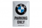 Preview: Blechschild "BMW Parking Only" - Weiss - 30 x 20cm